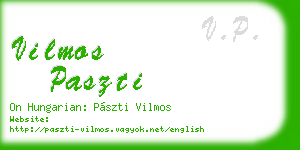 vilmos paszti business card